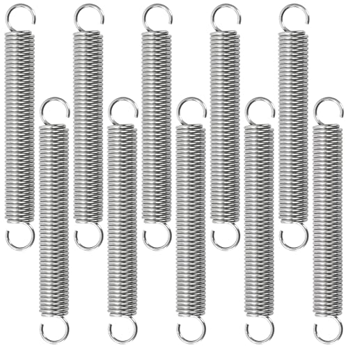 GUNGY Zugfedern mit Haken Edelstahl Zugfeder Spannfeder 60mm Außendurchmesser 8mm Drahtdurchmesser 1,0 mm Maximale Zugkraft 2,81kg 1,0x8x60mm 10 Stück von GUNGY