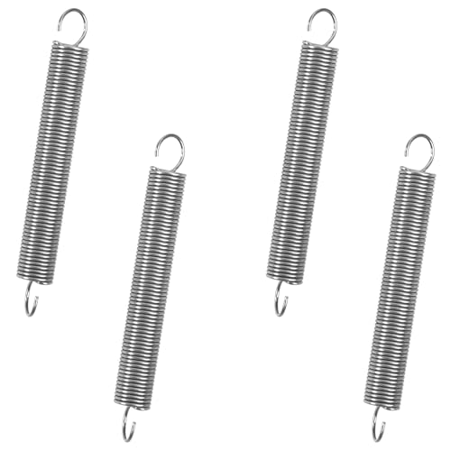 GUNGY Zugfedern mit Haken Edelstahl Zugfeder Spannfeder 80mm Außendurchmesser 10mm Drahtdurchmesser 1,0 mm Hakenwinkel 90 Grad Maximale Zugkraft 1,5kg 1,0x10x80mm 4 Stück von GUNGY