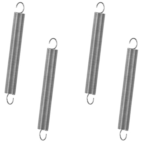 GUNGY Zugfedern mit Haken Edelstahl Zugfeder Spannfeder 90mm Außendurchmesser 10mm Drahtdurchmesser 1,0 mm Hakenwinkel 90 Grad Maximale Zugkraft 1,5kg 1,0x10x90mm 4 Stück von GUNGY