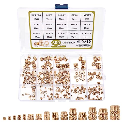 GUNGY Gewindeeinsatz Set Einpressmuttern Rändelmutter Messing Einpressmutter M2 M2.5 M3 M4 M5 M6 Gewindeeinsätze für Kunststoffteile in 3D Drucker Teile 300 Stück GUNGY Gewindeeinsatz Set Einpressmuttern Rändelmutter Messing Einpressmutter M2 M2.5 M3 M4 M5 M6 Gewindeeinsätze für Kunststoffteile in 3D Drucker Teile 300 Stück von GUNGY
