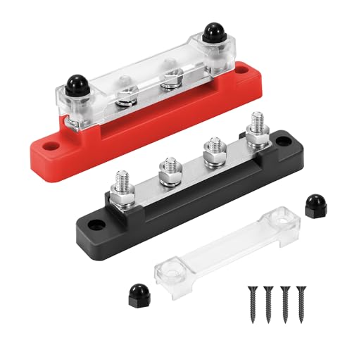 GUNGY Sammelschiene 12V-48V DC Sammelschienen Verteilerblock Busbar 150A Stromverteilungsblock mit 4 x M6 Anschlussbolzen für Auto RV Boot Rot Schwarz 2 Stück GUNGY Sammelschiene 12V-48V DC Sammelschienen Verteilerblock Busbar 150A Stromverteilungsblock mit 4 x M6 Anschlussbolzen für Auto RV Boot Rot Schwarz 2 Stück von GUNGY