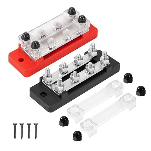 GUNGY Sammelschiene 12V-48V DC Sammelschienen Verteilerblock Busbar 150A Stromverteilungsblock 2-Wege mit 8 x M6 Anschlussbolzen für Auto RV Boot Rot Schwarz 2 Stück GUNGY Sammelschiene 12V-48V DC Sammelschienen Verteilerblock Busbar 150A Stromverteilungsblock 2-Wege mit 8 x M6 Anschlussbolzen für Auto RV Boot Rot Schwarz 2 Stück von GUNGY