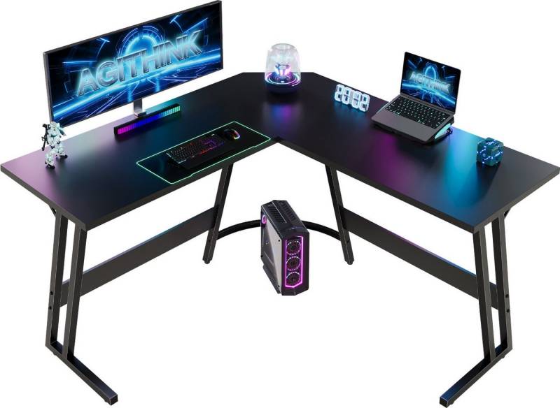 GUNJI Eckschreibtisch L-förm Computertisch Schreibtisch Gamer Tish 130*130*74cm (Schreibtisch,130CM Computertisch L Form, PC Tisch,mit Monitorständer) von GUNJI