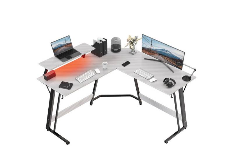 GUNJI Eckschreibtisch L-förm Computertisch Schreibtisch Gamer Tish 120/130/160 (Schreibtisch,130CM Computertisch L Form, PC Tisch,mit Monitorständer) von GUNJI