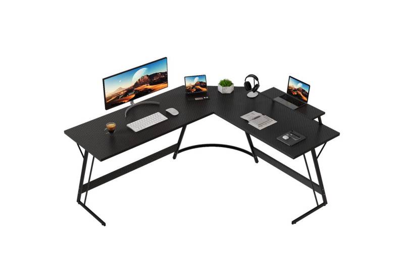 GUNJI Eckschreibtisch L-förm Computertisch Schreibtisch Gamer Tish 120/130/160 (Schreibtisch,130CM Computertisch L Form, PC Tisch,mit Monitorständer) von GUNJI