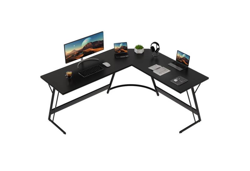 GUNJI Eckschreibtisch L-förm Computertisch Schreibtisch Gamer Tish 120/130/160 (Schreibtisch,130CM Computertisch L Form, PC Tisch,mit Monitorständer) von GUNJI