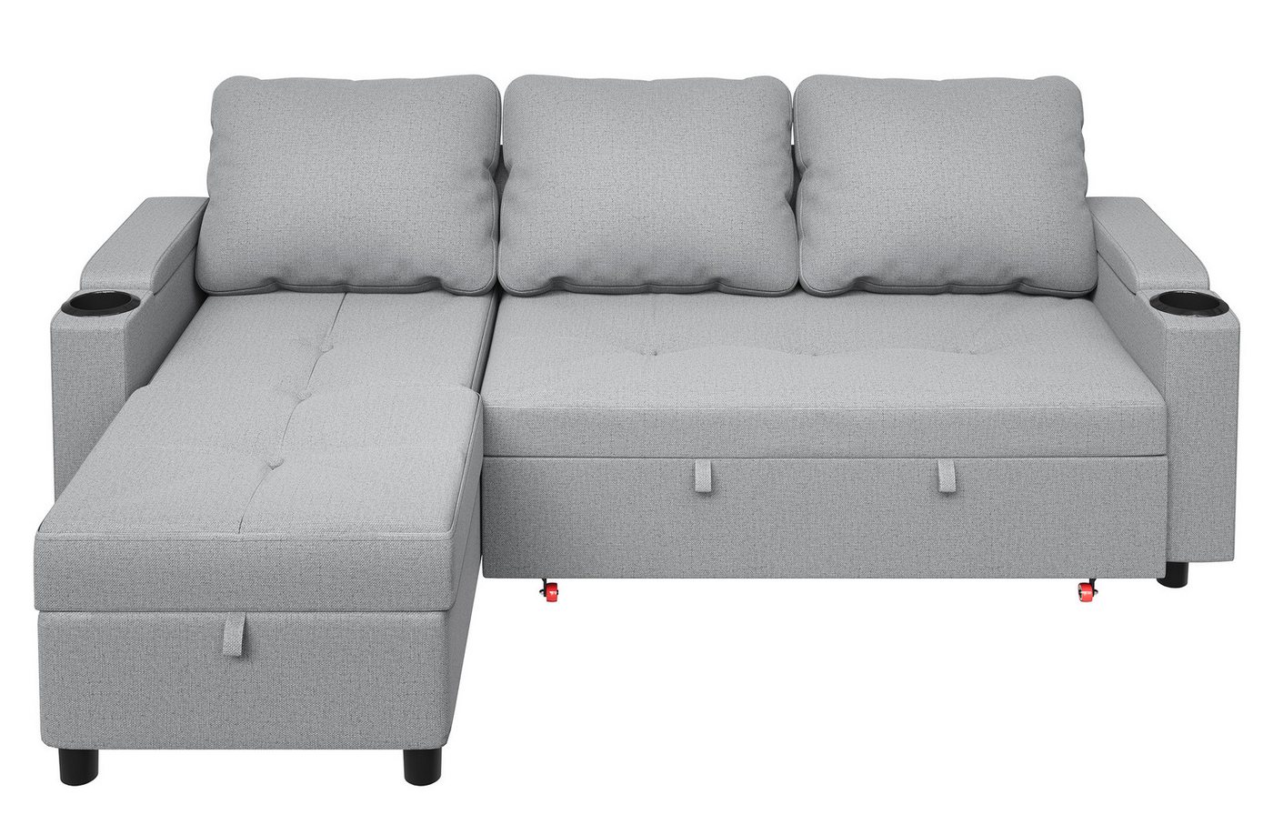 HOMALL Ecksofa Multifunktionaler Stauraum Ausziehbares L-förmiges Schlafsofa, Ausgestattet mit 2 Becherhaltern, 1 Seitentaschen, 1 internes Staufach,Haustierfreundlich HOMALL Ecksofa Multifunktionaler Stauraum Ausziehbares L-förmiges Schlafsofa, Ausgestattet mit 2 Becherhaltern, 1 Seitentaschen, 1 internes Staufach,Haustierfreundlich von HOMALL