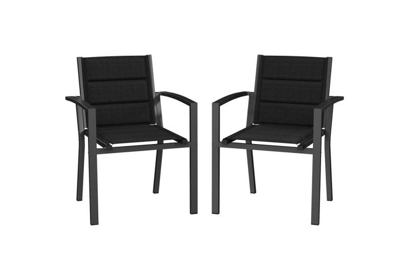 GUNJI Gartenstuhl Klappstuhl (2er Set), bequem, Korrosionsbeständigkeit (verstärkter Alu-Outdoorstuhl, max Belastung 160 kg, stapelbar, leicht, Doppellagiger Sitzstoff) von GUNJI