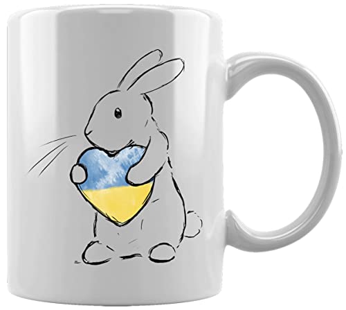 Hase Liebt Ukraine Keramikbecher Weißes Kaffee Tee Wasser Tasse Büro Home Ceramic White Mug Cup von GUNMANT