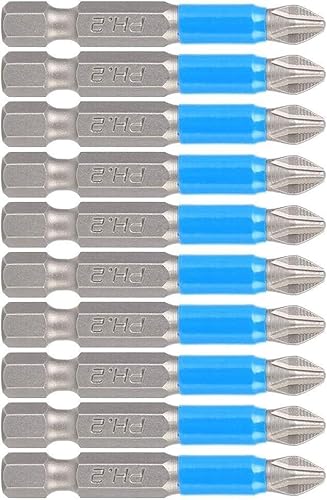 Werkzeuge Kompatibel mit 10-teiliges elektrisches Schraubendreher-Bit-Set, rutschfeste magnetische Bits PH2 x 50 mm mit starkem Magnet für nicht genaue Wartung von GUNQQIG