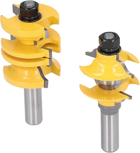 Werkzeuge Kompatibel mit 2 Stücke Set Eintrag Tür Zapfen Router Bit Carbon Stahl Legierung Stile Schiene Fräser 1/2in Schaft von GUNQQIG