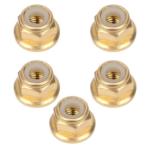 Werkzeuge Kompatibel mit Anti-Lose-Flanschmutter, 50 Stück Flanschmuttern M3 M4 M5 M6 aus reinem Kupfer, Feststell-Befestigungsmuttern, Flanschmuttern (M5) von GUNQQIG