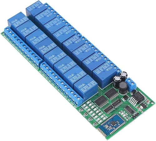 Werkzeuge Kompatibel mit Bluetooth-Relais, DC 12 V 16-Kanal-Bluetooth-Relaisplatine, drahtloser Fernbedienungsschalter für Android-Telefon mit Bluetooth-Funktionen, Steckdosenschalter von GUNQQIG