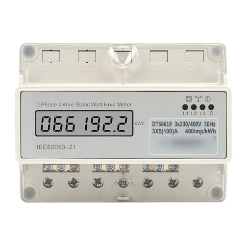 Werkzeuge Kompatibel mit Elektrischer 3-Phasen-4-Draht-Energiezähler LCD-Anzeige Führungsschiene 7P AC230V 400V Werkzeuge Kompatibel mit Elektrischer 3-Phasen-4-Draht-Energiezähler LCD-Anzeige Führungsschiene 7P AC230V 400V von GUNQQIG