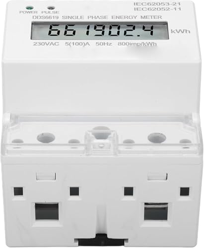 Werkzeuge Kompatibel mit Energiezähler, 230 VAC 50 Hz Einphasenstrom KWh Stromzähler LCD-Anzeige DIN-Schienenmontage von GUNQQIG