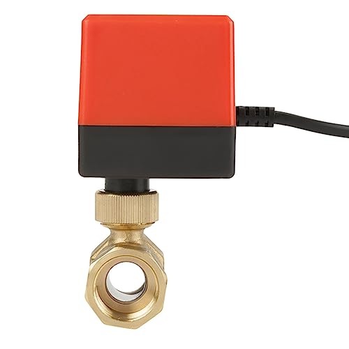 Werkzeuge Kompatibel mit Messing-Kugelhahn, elektrisch motorisierter Kugelhahn 2-Wege-3-Leiter-Messing AC 12 V G3/4 Zoll DN20 zur Durchflusswasserregelung HVAC-Gebläsekonvektor, Kugelhähne von GUNQQIG