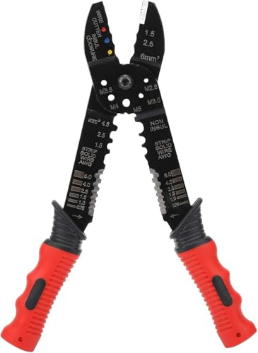 Werkzeuge Kompatibel mit Multifunktions-Crimpzange, Drahtklemmen-Crimpzange M5 M4 M3.5 M3.0 M2.6 Abisolierwerkzeug für isolierte Klemmen, Crimpwerkzeug, Crimper von GUNQQIG