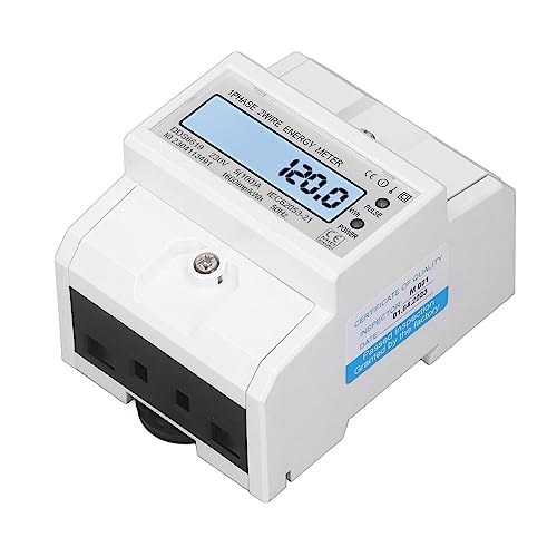 Werkzeuge Kompatibel mit Stromzähler, einphasig, 2 Leiter, DIN-Schiene, 4P, intelligenter Mikro-Stromzähler mit LCD-Display, 230 VAC, 50 Hz von GUNQQIG