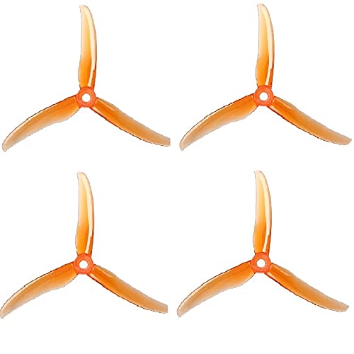 Zubehör 2Pairs 4PCS T5143S 5,1 zoll 3-Blatt Propeller für RC FPV Racing Freestyle 5 zoll für 4S 6S Drohnen Nazgul5(2pairs Orange) von GUNQQIG