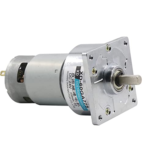 Zubehör XD-60GA775 Getriebemotor 12 V/24 V Mikro-Kleinmotor 35 W Hochdrehmoment-Drehzahlmotor Langsamlaufender Gleichstrommotor Richtung einstellbar(24V,10) von GUNQQIG