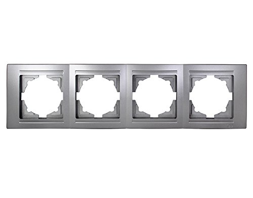 Gunsan Moderna 4-fach Rahmen für 4 Steckdosen Schalter Dimmer Silber von GUNSAN