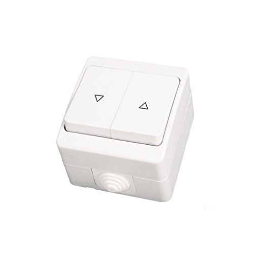 GUNSAN IP54 Jalousietaster Feuchtraum Rollladentaster Aufputz Touch Schalter Druckknopf Weiß von Günsan