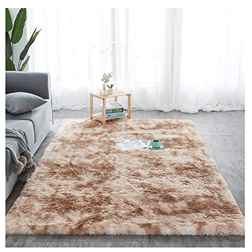GUOCU Hochflor Shaggy Langflor Teppich Flauschiger Teppich Weiß Lammfell Kunstfell Teppiche Lammfellimitat Wollteppich Bettvorleger Sofa Matte Fellimitat Fellteppich Teppiche Wohnzimmer,Braun,120x160 von GUOCU