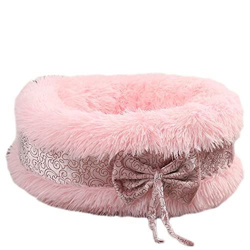 GUOCU Hundebett Haustierbett Plüsch Rundes Hundesofa Waschbar Katzennest mit Bowknot Und Rutschfestem Boden für Katzen Und Kleine Hunde Weiches Warmes Donut Nest Haustierbett,Rosa,60cm GUOCU Hundebett Haustierbett Plüsch Rundes Hundesofa Waschbar Katzennest mit Bowknot Und Rutschfestem Boden für Katzen Und Kleine Hunde Weiches Warmes Donut Nest Haustierbett,Rosa,60cm von GUOCU