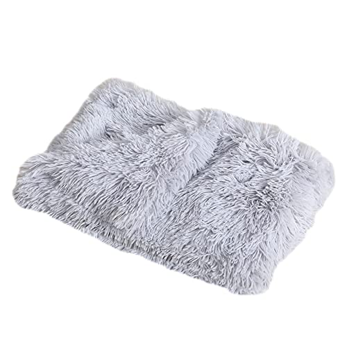 GUOCU Hundedecken Flauschig Plüsch Katzendecke Super Softe Weiche Warme Einfarbig Doppeilseitige Haustierdecke Weiche Fleecedecke Waschbare, Bett Decken für Hunde Und Katze,Grau,56×36cm von GUOCU