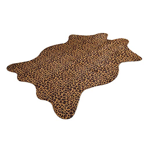GUOCU Kuhfell Teppich Rutschfester Kunstfell Bereich Teppiche Cowhides Teppich Wohnzimmer Carpet Zebra Muster Leopard Bodenmatte Sofa Matte Super Weicher Bettvorleger für Schlafzimmer C 75x110CM von GUOCU