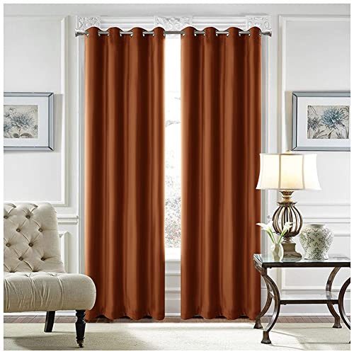 Gardinen Vorhänge Blickdicht mit Ösen Schwere Verdunkelungsvorhang Thermovorhang Samtvorhänge Blickdicht Vorhang Kälteschutz & Wärmeisolierend für Schlafzimmer Wohnzimmer Orange 182X160cm(1 Stück) von GUOCU
