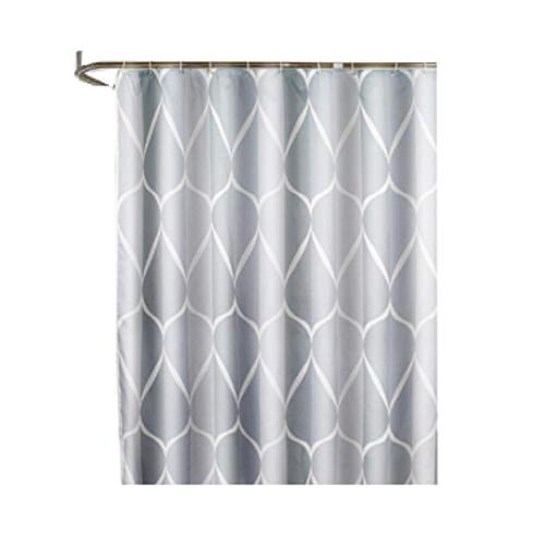 Graue Moderne Duschvorhang Anti Schimmel Extra Breit/Lange Wasserabweisend Badewanne Vorhänge Grau 100 * 200 cm von GUOCU