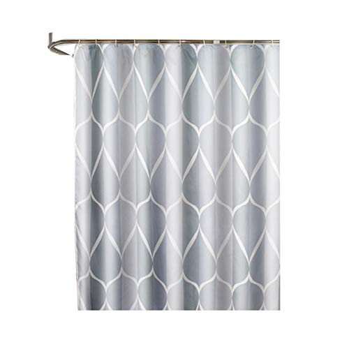 Graue Moderne Duschvorhang Anti Schimmel Extra Breit/Lange Wasserabweisend Badewanne Vorhänge Grau 220 * 200 cm von GUOCU