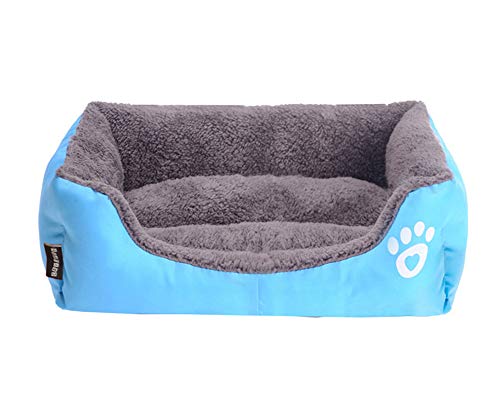 Hundebett Hundekorb Hundesofa Tierbett Für Kleine, Mittlere Und Grosse Hunde Waschbar Kuschelkissen Katzensofa Hundehöhle Katzenbett Für Kleine,Blau,L von GUOCU