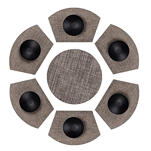 Keilförmige Platzsets für Runder Tisch,PVC Tischsets 7er Set Abwaschbar Hitzebeständig Platzsets Schmutzabweisend Platzdeckchen Vinyl Platzmatten Leicht zu Reinigen für Zuhause, Küche, Dekoration Keilförmige Platzsets für Runder Tisch,PVC Tischsets 7er Set Abwaschbar Hitzebeständig Platzsets Schmutzabweisend Platzdeckchen Vinyl Platzmatten Leicht zu Reinigen für Zuhause, Küche, Dekoration von GUOCU