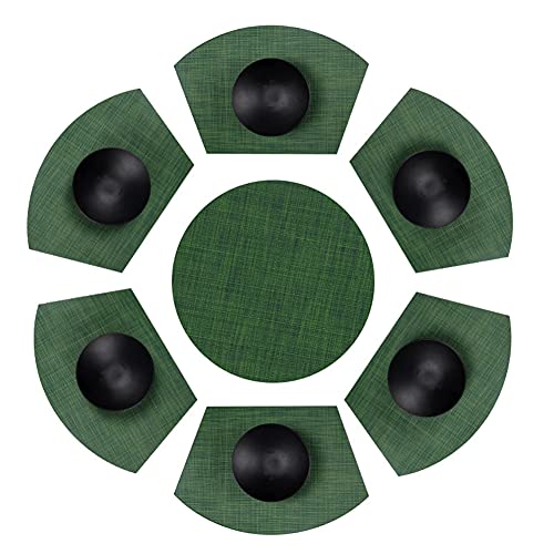 Keilförmige Platzsets für Runder Tisch,PVC Tischsets 7er Set Abwaschbar Hitzebeständig Platzsets Schmutzabweisend Platzdeckchen Vinyl Platzmatten Leicht zu Reinigen für Zuhause, Küche, Dekoration Keilförmige Platzsets für Runder Tisch,PVC Tischsets 7er Set Abwaschbar Hitzebeständig Platzsets Schmutzabweisend Platzdeckchen Vinyl Platzmatten Leicht zu Reinigen für Zuhause, Küche, Dekoration von GUOCU