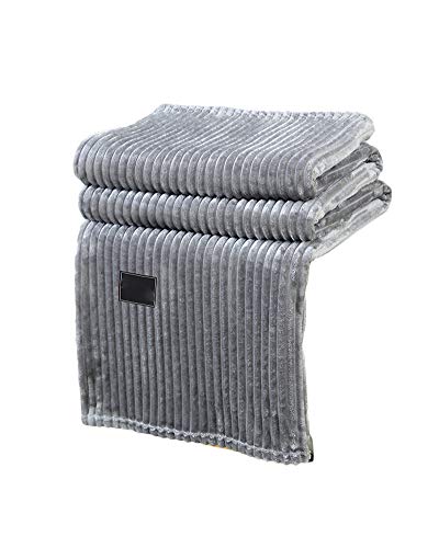 Kuscheldecke Flauschige Wohndecke Tagesdecke Bettüberwurf Korallendecke Weich Mikrofaser Flanell Decken Einfarbige Bettdecke Nickerchendecke Warm Sofaüberwurf Sofadecke Milchdecke Grau 150*200CM von GUOCU