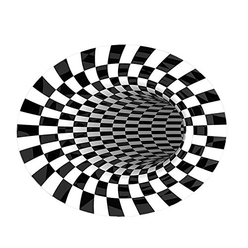 Runder Teppich 3D Wirbel Optischer Täuschung Teppich,3D Visual Illusion Rutschfester Teppich Dreidimensionaler Schwarzweiß Vortex Teppiche Schlafzimmer Esszimmer Sofa Matte Bodenmatte Grau 100CM Runder Teppich 3D Wirbel Optischer Täuschung Teppich,3D Visual Illusion Rutschfester Teppich Dreidimensionaler Schwarzweiß Vortex Teppiche Schlafzimmer Esszimmer Sofa Matte Bodenmatte Grau 100CM von GUOCU