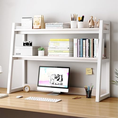 Verstellbares Schreibtisch-Bücherregal Mit 2 Ebenen - Desktop Display-Regal, Leiter-Desktop-Bücherregal Für Computertisch, Multifunktionales, Freistehendes Aufbewahrungsregal ( Color : C , Size : 75CM von GUODDM