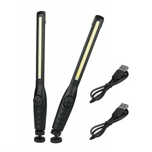 GUODSKHOO LED Arbeitsleuchte Aufladbar Taschenlampe Werkstattlampe mit Magnet COB Arbeitslampe für Autoreparatur Camping und Nachts ausgehen 2 Stück von GUODSKHOO