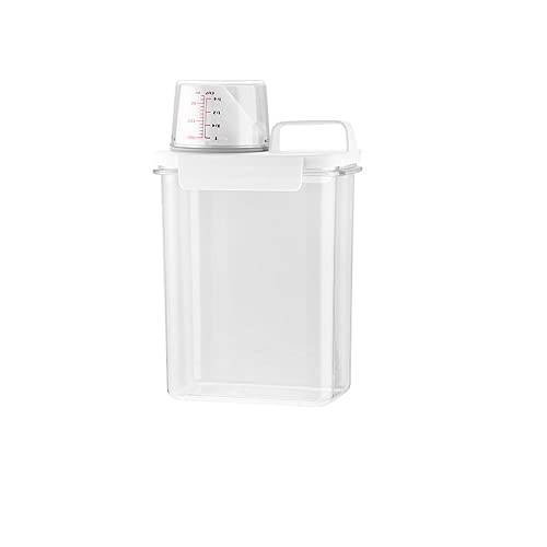 GUODUN Luftdichtes Waschmittel Pulver Aufbewahrungsbox Klarer Waschpulverbehälter mit Deckel und Griff Mehrzweck-Kunststoff-Getreideglas(M) von GUODUN