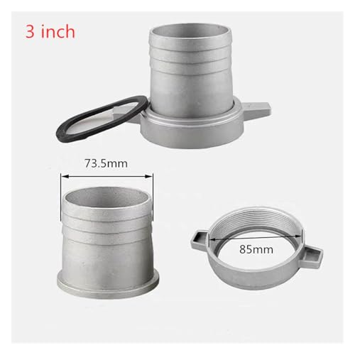 GUOFHUIO Wasserpumpenarmaturen 3 3-Zoll-Aluminiumrohrverbindungsschlüssel mit Dichtungsschraube Mutter Pumpenanschluss Rohrverschraubung(3 inch) von GUOFHUIO