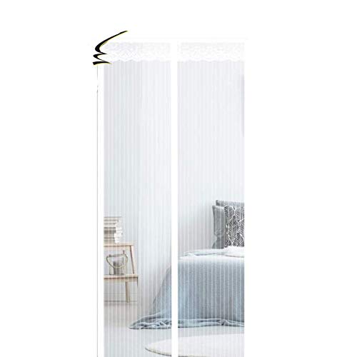 GUOGAI Magnetischer Türschutz, 120 x 205 cm, Netzvorhang mit verstärkten Magneten, Insektenschutz, Moskitonetz, Vorhang für französische Türen, Terrassentür, Weiß von GUOGAI