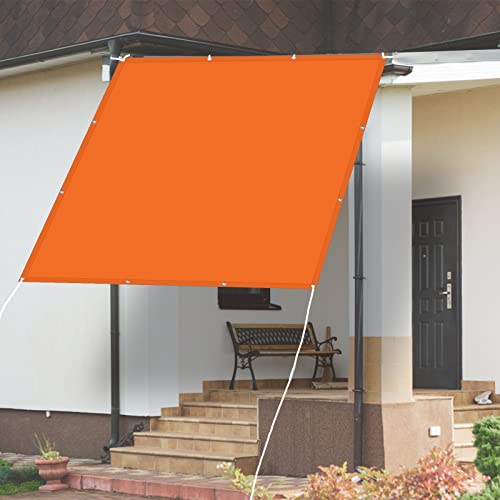 Sonnensegel Balkon 2 x 2.5 m 95% Sonnenlicht verhindert, Sonnensegel Quadrat HDPE Windschutz für Außenanlagen und Aktivitäten, Orange von GUOGAI