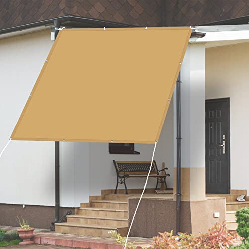 Sonnensegel Wasserabweisend 2.5 x 3.5 m Sonnenschutz UV Schutz, sonnensegel Rechteckig HDPE Windschutz für Garten, Balkon Terrasse, Camping, Creme Farben von GUOGAI