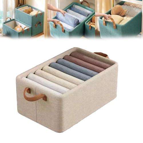 GUOGAOzz Multifunktionaler Faltschrank, Faltschrank-Aufbewahrungsbox, Schrankorganizer und Aufbewahrung für Kleidung und Hosen (Beige,1pc) von GUOGAOzz