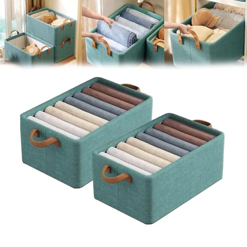 GUOGAOzz Multifunktionaler Faltschrank, Faltschrank-Aufbewahrungsbox, Schrankorganizer und Aufbewahrung für Kleidung und Hosen (Green,2pcs) von GUOGAOzz