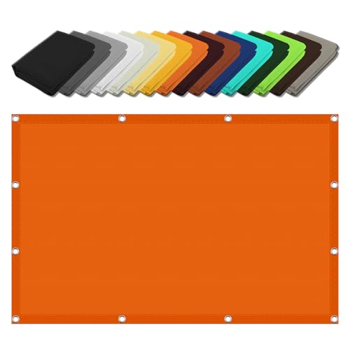 Sonnensegel Rechteckig Wasserdicht 3.6 x 3.6 m UV Schutz Windschutz Wetterbeständig Sichtschutz Schattennetz mit Ösen Ohne Bohren mit Seil für Patio Hinterhof Rasengarten, Orange von GUOGHUI