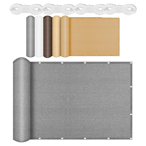 Sonnensegel Rechteckig mit Ösen 636 x 718 cm Rechteckig Atmungsaktiv Sonnenschutz Windschutz Terrassendach Sichtschutz inkl Befestigungsseile für Terrasse Camping, Hellgrau Sonnensegel Rechteckig mit Ösen 636 x 718 cm Rechteckig Atmungsaktiv Sonnenschutz Windschutz Terrassendach Sichtschutz inkl Befestigungsseile für Terrasse Camping, Hellgrau von GUOGHUI
