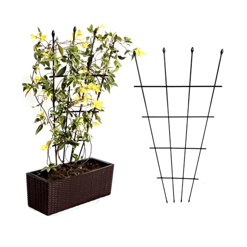 90/120 cm Hohes Schwarzes Rankgitter, Pflanzen Spalier Für Kletterpflanzen Im Freien, Wetterfestes Spalier, Fächerform(120cm/3.9ft) von GUOGLZ